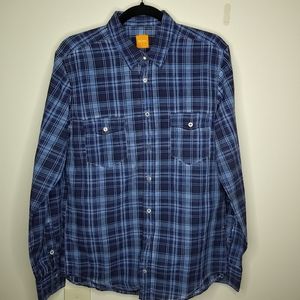 Boss Hugo Boss Blue Check Long Sleeve Shirt
